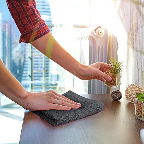 Utopia Towels 12 Pack Premium Wash Cloths Set, 12 by 12 Inches, 100% Cotton Ring Spun, Highly Absorbent and Soft Feel Essential Washcloths for Bathroom, Spa, Gym, and Face, Grey - color: Grey, size: 12 Wash Cloths