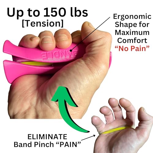 Bandle™ - True Ergonomic Handles for Resistance Bands | Unleash The Full Potential of Pain-Free, Full-Body Workouts | Durable & Comfortable for High-Intensity Training (2 Handles) - color: Steel Gray, size: Standard