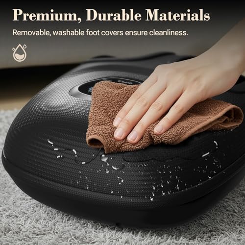 CuPiLo Foot Massager FSA Eligible HSA 2026 Upgraded, Birthday Gifts for Women Men | 5 Levels Compression & Vibration Massage for Plantar Fasciitis Relief, Heat & 3 Kneading, NTC Temperature Control - color: Black