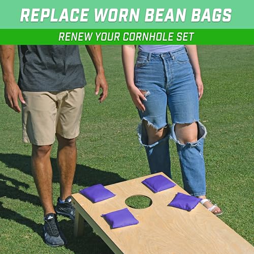 GoSports Classic Cornhole Bean Bags Set of 4-16 Colors Available - Regulation All Weather, Mix and Match - color: Purple