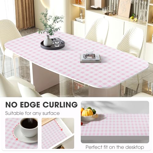 Drawer and Shelf Liner, Non-Slip Kitchen Cabinet Liners Non-Adhesive Thick Strong Grip Waterproof Washable Mats Protect Dresser Shelves Cupboard Bathroom Cabinets, Pink Plaid, 12 in X 10 FT - color: Pink Plaid, size: 11.8"W x 118"L
