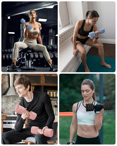 YOTTOY Adjustable Dumbbell Set of 2, 4-in-1 Hand Weights for Women at Home, Compact Free Weights Dumbbells Set with Soft Grip and Base, 2-5 lbs Each for Home Gym - color: Black