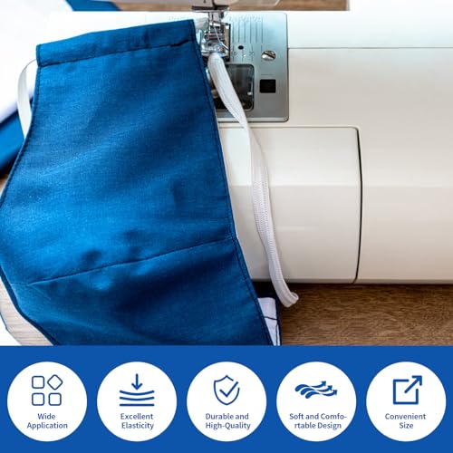 Elastic Band for Sewing 1/4 Inch Wide 10 Yards, Durable & Soft High Elasticity Stretch Elastic Bands Cord for Sewing, Waistbands, Pants, DIY Crafts, White - color: White, size: 1/4 Inch * 10 Yards