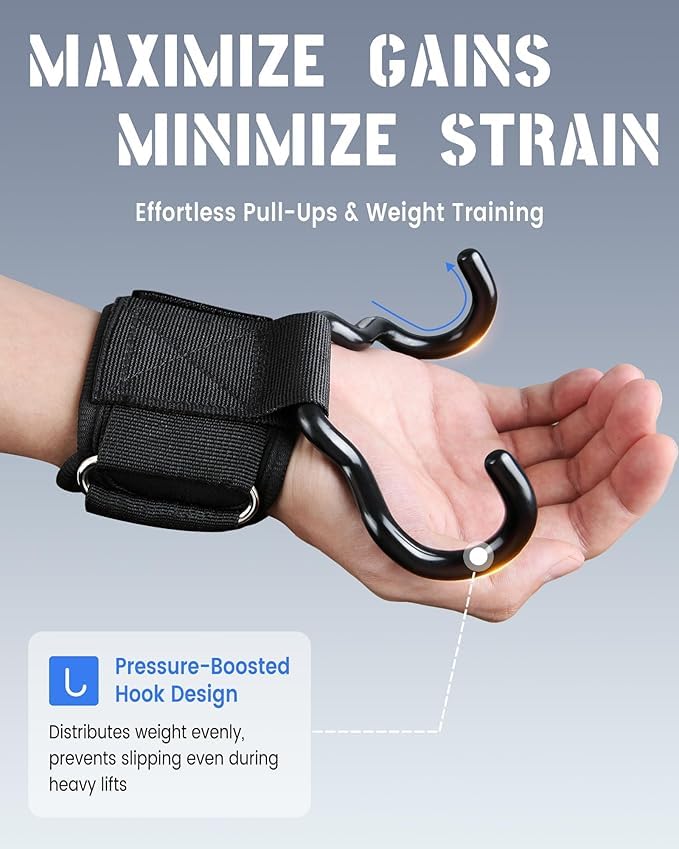 Gym Grips – A Pair of Weight Lifting Straps for Deadlifts, Barbell Rows, Pull-Ups & Strength Training | Powerlifting & Bodybuilding Workout Equipmen