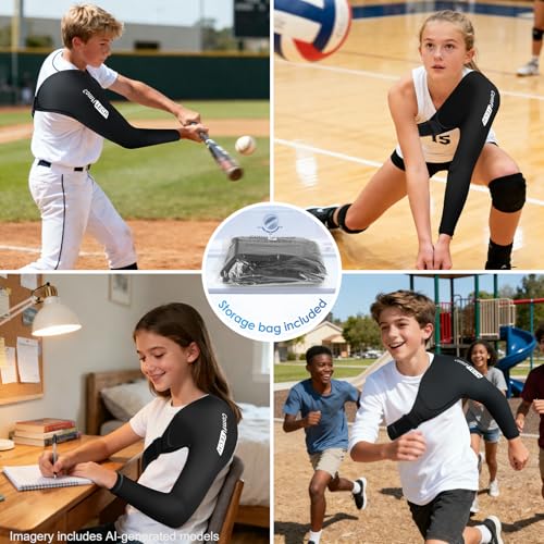 ComfiTECH Youth Shoulder Arm Ice Pack Wrap for Pitchers, Ice Arm Sleeve for Young Volleyball Player, Athletes, Flexible Cold Application for Throwing Recovery, Elbow Joint and Muscle Relaxation, Small - size: Small