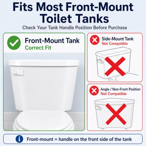 Lydia's Deal Toilet Handle Replacement Kit, Universal Front Mount Toilet Tank Flush Lever Replacement Handle, Toilet Tank Trip Lever, Easy to Install, Toilet Repair Kit, White Plastic - color: White Plastic