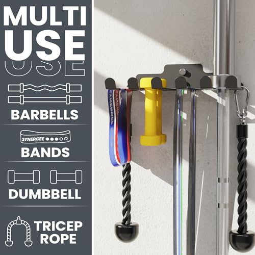 Synergee Wall Mounted Barbell Holder – Heavy Duty Gym Accessory Rack - color: e) 5 Bracket