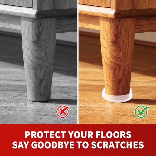 Ezprotekt Non Slip Furniture Pads, 12 Pcs 2" Anti Slip Rubber Caster Cups, Anti Skid Furniture Coasters for Hardwood Floors, No Slide Furniture Gripper, Furniture Stoppers to Prevent Sliding (Clear) - color: Clear