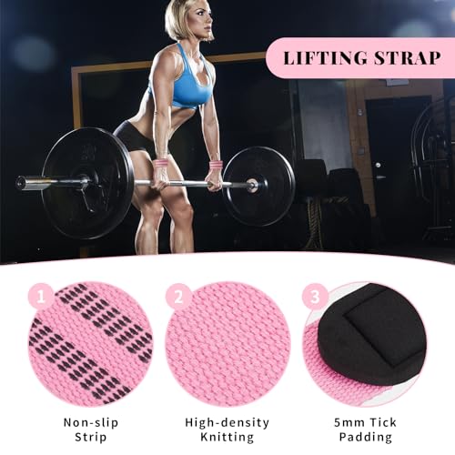 Barbell Pad Set,10 Pcs Barbell Pads for Hip Thrust Squat & Lunges Support,with 2 Workout Ankle Straps, 2 Gym Straps Weight Lifting, 2 Gym Gloves, Resistance Band, Olympic Bar Pad,Carry Bag - color: Pink, size: Small-Glove