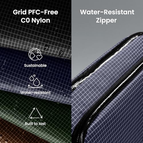 tomtoc Electronic Organizer Travel Case Performance, Water Resistant Dual Compartment Cable Organization Storage Bag for Charger, Cord, Phone, Hard Drive, Power Bank, Accessories Travel Essentials - color: Navy Blue Plaid, size: Medium