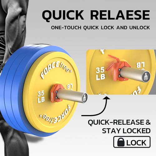 Quick Release Barbell Collars - Slim Design, Non-Slip Secure, High-Strength Durable, Magnetic Convenience - Fits 2-Inch Olympic Bars - style: PRO-OR-MAG