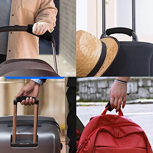 2 Pack Luggage Handle Wraps for Suitcase, Bright Color Comfort Soft Handle Covers (Black) - color: Black