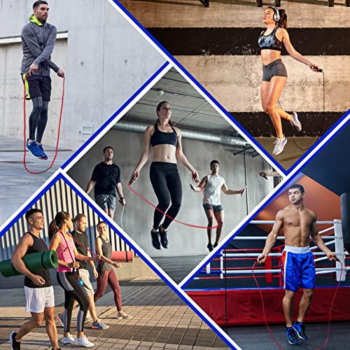 Weighted Jump Rope for Men Women - 1LB Heavy Jump Rope Weighted Skipping Rope for Adult Fitness Workouts Boxing Crossfit Cardio Weight-loss MMA, Non-Slip Aluminum Handles, Adjustable Length 9MM Solid PVC/Cotton Ropes - color: Black