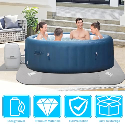 1/2" Thickness 85IN Hot Tub Mat for Inflatable Tub,Hot Tub Pad Foundation, Upgraded Thickened Eva Foam Padding for Outdoor Hot Tubs (Square-Shaped) - size: EVA-square1.2