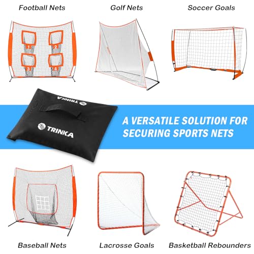 4PCS Sports Net Sandbags, All Sport Sandbags, Weighted Anchors | for Baseball Nets, Soccer Goals, Golf Nets, Football Nets, Hockey Nets and More, Black
