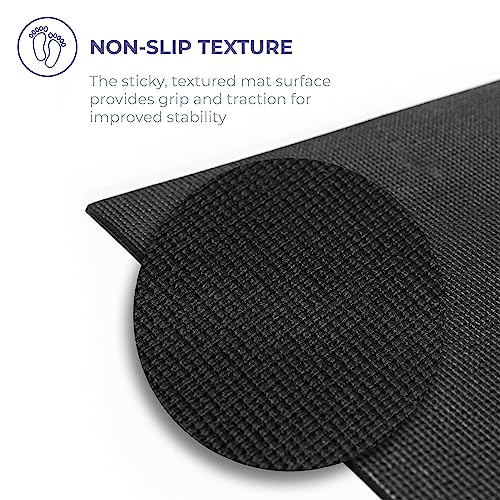 Voyage 5mm Studio Yoga Mats, 6 Pack, 72x24in | Extra Long, Anti-Tear Exercise Mats for Workout, Stretching, Fitness - Non Slip Gym Mats for Home, Schools and Studios - color: Black