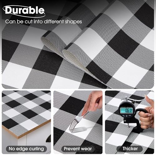 Drawer and Shelf Liner, Non-Slip Kitchen Cabinet Liners Non-Adhesive Thick Strong Grip Waterproof Washable Mats Protect Dresser Shelves Cupboard Bathroom Cabinets, Buffalo Plaid, 12 in X 10 FT - color: Buffalo Plaid, size: 11.8"W x 118"L