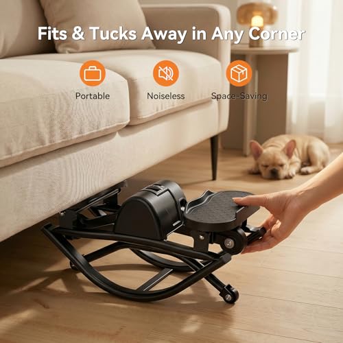 Rocking Steppers Side to Side for Full Body Workout, Quiet Lateral Stair Stepper at Home or Outdoor with Resistance Bands & Non-Slip Mat, 330 LBS Loading Capacity Exercise Equipment