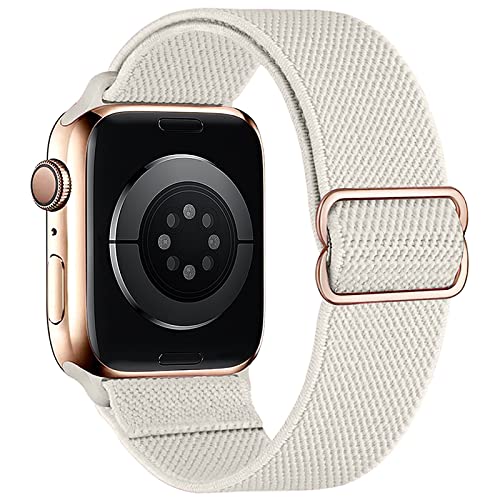 Stretchy Nylon Loop Bands Compatible with Apple Watch 38mm 40mm 41mm 42mm 44mm 45mm 49mm Adjustable Soft Elastics Strap Compatible with Apple Watch SE Ultra iWatch Series 8/7/6/5/4/3/2/1 - color: 1-Starlight, size: 42mm(Series 3)/44mm/45mm/46mm/49mm