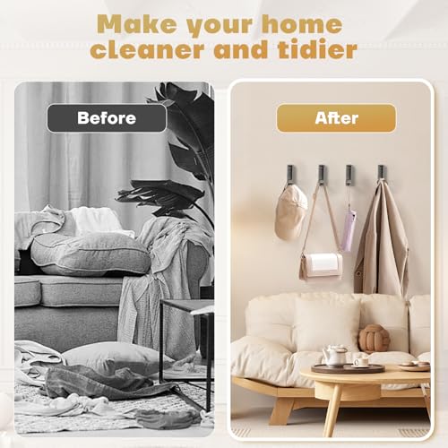 Folding Wall Hook, 2Pcs Foldable Coat Hooks Mounted, Heavy Duty Zinc Alloy No Rust Fold Up Hooks for Hanging Coat, Towel, Key, Hat, Bag, Jacket, Backpack (Gray) - color: Gray, size: 2