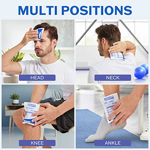 50 Pack - Instant Cold Packs - Instant Ice Packs for Injuries | Disposable Cold Compress Ice Pack for Pain Relief, Swelling, Inflammation, Sprains, Toothache - Cold Pack for Athletes - style: 50 Pack