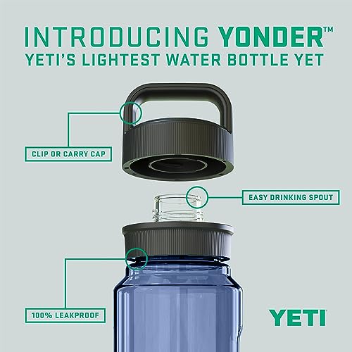 YETI Yonder Water Bottle with Yonder Chug Cap, Lightweight, Leakproof and BPA-Free - color: Navy, style: 25oz