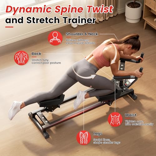 Spine Twist & Stretch Trainer – 4-Level Adjustable Core Workout Machine for Home Gym, Waist Toning, Back Pain Relief, and Full Body Stretching with Digital Timer