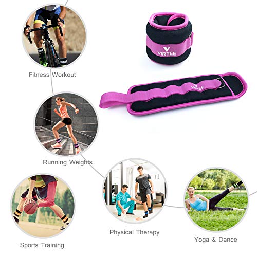 Ankle/Wrist Weights for Women, Men, Kids - Arm Leg Weights Set with Adjustable Strap - Running, Jogging, Gymnastic, Physical Therapy, Fitness - Choice of 1 lb 2 lbs 3 lbs 4 lbs 6 lbs 8 lbs 10 lbs - style: 3 lbs pair (1.5 lbs each), Purple