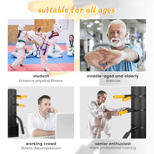 Wing Chun Dummy - Adjustable Wooden Wing Chun Dummy Arms & Leg - Space Saving Mook Jong for Home Gym, Kung Fu, and MMA Training - color: Soft Mount Model (For Punching Bags)