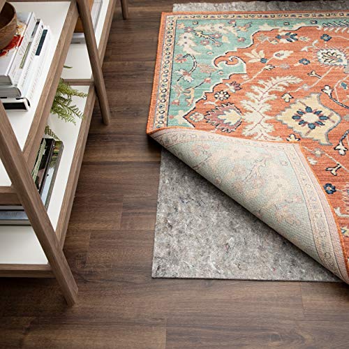 Mohawk Home Non Slip Rug Pad 6' Round- 1/4" Thick Felt + Latex Rubber Gripper - Dual Surface Cushion for Hardwood, Carpet, Tile Floors, Made in USA - size: 6' (Round), style: 1/4 Inch Dual Surface Rug Pad