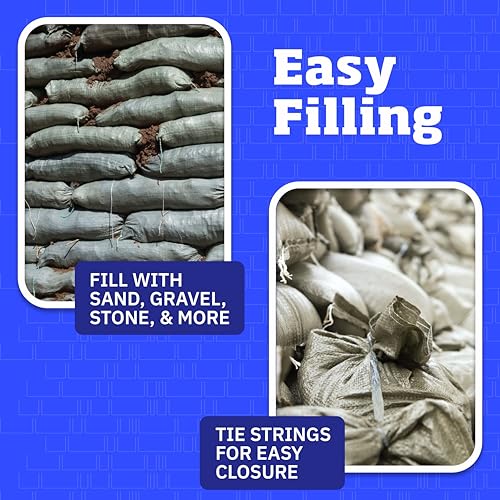 DURASACK Heavy Duty Sandbags with Ties, 14x26, Empty, Green, 18000 Count | Woven Polypropylene Sandbags for Flood Control with 1600 Hours of UV Protection, 50 lbs Capacity - color: Green, size: 18,000 Sandbags