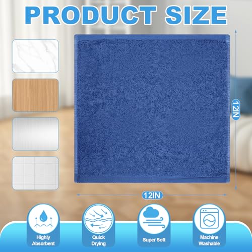 6 Pack 100% Cotton Wash Cloth, 12x12Inch Highly Absorbent and Soft Feel Fingertip Towels, Machine Washable Washcloths for Bathroom, Gym, Hotel, Spa and Kitchen, Blue - color: Blue 6 Pack