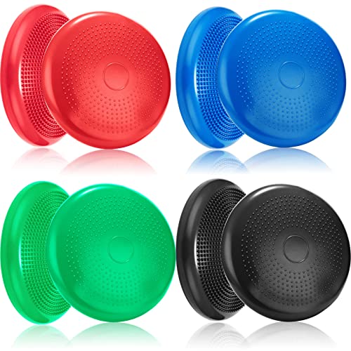 Jerify 4 Pcs Wiggle Seat Flexible Inflated Wobble Cushion Stability Balance Pad Balance Disc Sensory Seat for Men Women Fitness Physical Exercise Improving Posture Home Office - color: Colorful