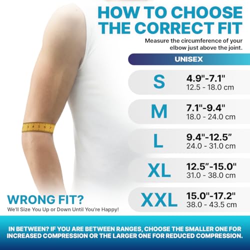 DR. BRACE® Elite Elbow Brace Support with Removable Strap for Women & Men, Pain Relief for Tendonitis, Arthritis, Golfer's & Tennis Elbow Treatment, Elbow Sleeve for Workouts Weightlifting (Black-Blue, Small) - color: Black-Blue, size: Small