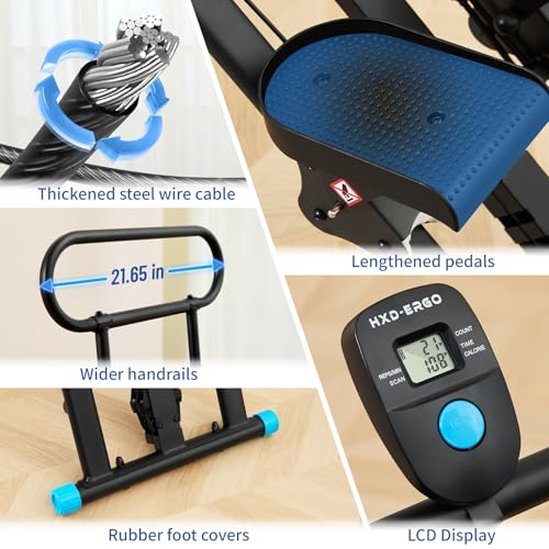 HXD-ERGO Stair Stepper for Home, New Version 6 Adjustable Resistance Vertical Climber Cardio Exercise Machine, Folding Stair Climber for Full Body Workout with Adjustable Handlebar - color: 6 Level Resistance-Black