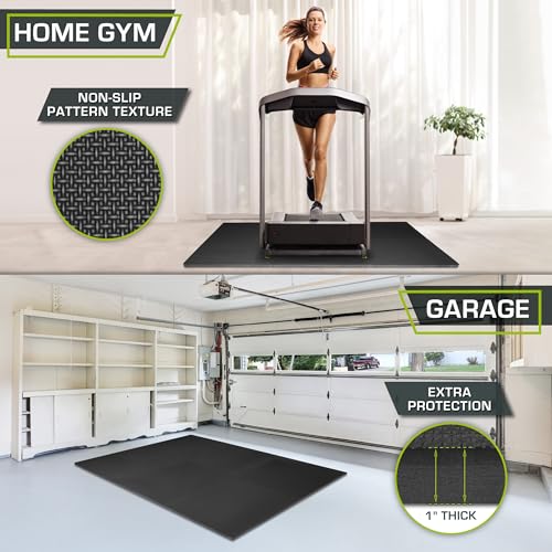 ProsourceFit Weaved Pattern Extra Thick Exercise Puzzle Mat 1-inch, EVA Foam Interlocking Tiles for Protective, Cushioned Flooring for Home and Gym Equipment; Black, 24 SQ FT, 6 Tiles - color: Black, size: 6 Pack (24 SQ FT)