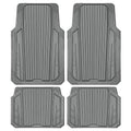 CAR PASS Heavy Duty Sporty Rubber Car Mats, Deep Dish All Weather Car Floor Mats Full Set, Waterproof Anti-Slip Automotive Matts Rugs Trim to Fit for Most Sedans SUVs Vans, 4-Piece All Gray - color: gray