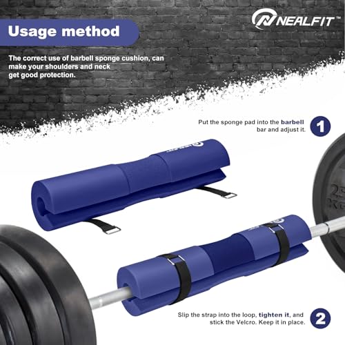 NEALFIT Barbell Pad Squat Pad for Squats—Squat Bar Pad—Great for Weightlifting,Lunges and Hip Thrusts—Foam Sponge Pad—Fit Standard and Olympic Bars Perfectly - color: Deep Purple