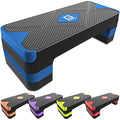 GYMMAGE Aerobic Exercise Step, Adjustable Height, | Aerobic Workout Step Platform for Exercise, 26.5" Step Deck with Adjustable Height, Women Home Gym Cardio Fitness - color: Blue