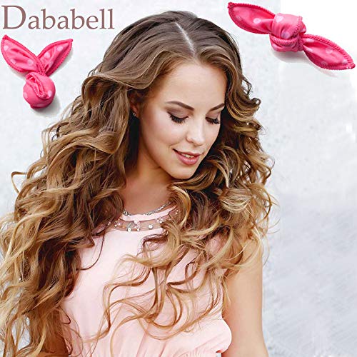 40 Soft Heatless Hair Curlers - Large Overnight Pillow Sponge Rollers for Curly Hairstyle - color: Rose red