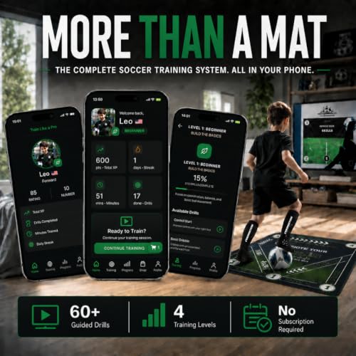 SkillZone Soccer Training Mat with Soccer Ball – Dribbling & Footwork Trainer | Indoor/Outdoor Soccer Training Kit with Interactive Video Hub, Grip Socks & Carry Bag | Control & Agility Practice - color: Limited Edition World Soccer Cup 2026 - Elite Train