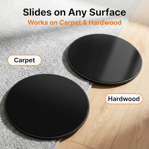 Dual Sided Exercise Sliders Core Workout Gliding Discs For Home Gym Pilates Yoga And Fitness Training 2 Pack - color: black