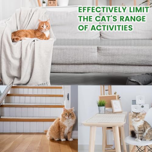 Ley's 18 Pack Cat Deterrent Mat, 16x13 Inch Scat Mat with Spikes, Humane Repellent Mat to Stop Scratching & Digging, Indoor/Outdoor Pet Training Mat for Furniture, Gardens, Lawns - size: 18 Pack