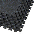 Xspec 1/2" Thick 48 sq ft (12 Tiles) Interlocking Rubber Top EVA Foam Exercise Mat | Home Gym Mats Workout Flooring Tiles for Gyms, Fitness Rooms | Durable Grip Protective Flooring, Black/Blue
