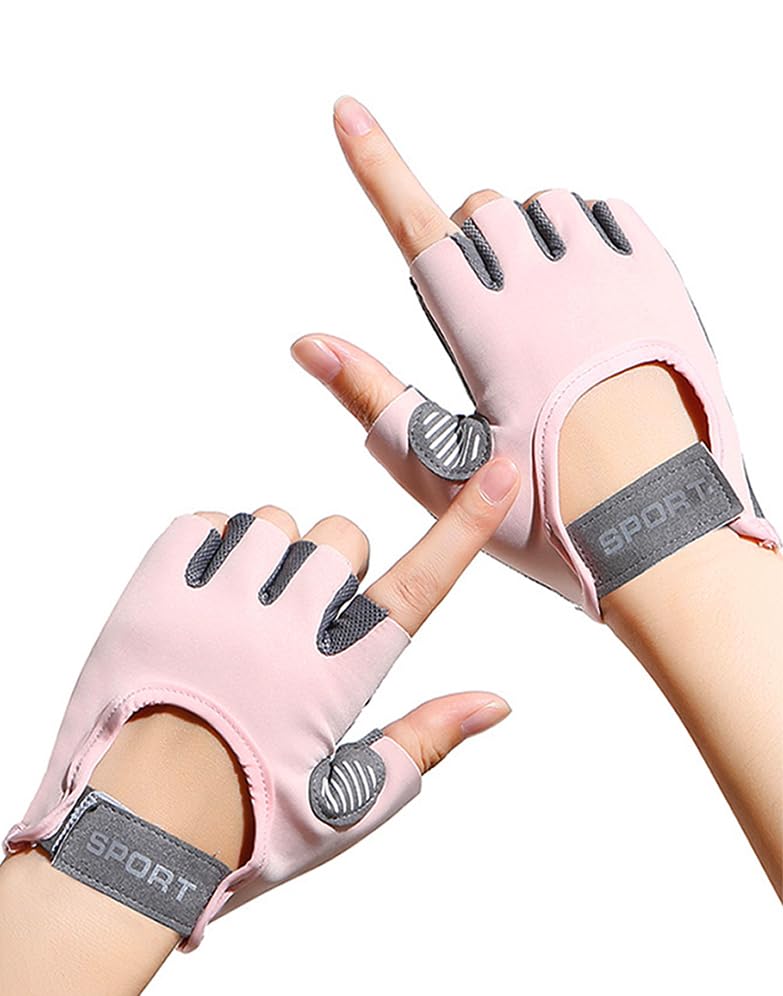 FGSS Workout Gloves for Men Women Exercise Gloves for Weight Lifting Fitness Cycling Gym Training with Grip Cushion Pads - color: Pink