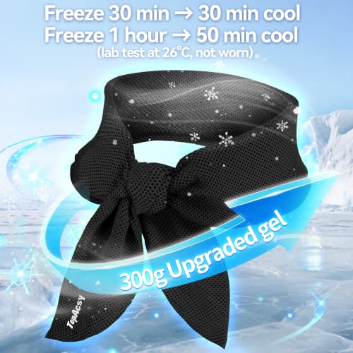 New Upgraded Cooling Neck Wraps, Neck Coolers for Hot Weather, Leak-Proof Solid Cooling Gel, 360° Full-Wrap, Cool Relief - Head, Neck, Wrists... - color: Black