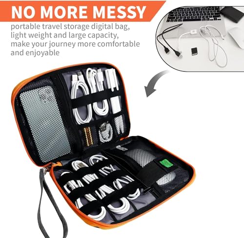 Lcsmaokin Electronics Travel Organizer,Portable Waterproof Electronic Travel Storage Bag for Small Charging Cord Storage,Charger,SD Card etc,for Travel,Business-Purple Black - color: B-Purple-Black, size: Single Layer