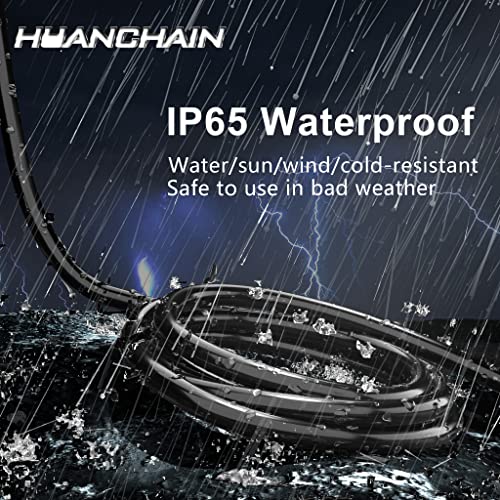 HUANCHAIN 15 FT 16 Gauge Black Indoor Outdoor Extension Cord Waterproof, Flexible Cold Weather 3 Prong Electric Cord Outside, 13A 1625W 125V 16AWG SJTW, ETL Listed - color: Black, size: 15FT, style: 16/3 Extension Cord