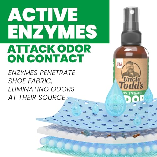 Uncle Todd's Shoe Deodorizer Spray - Proven & Powerful Enzyme Formula Spray for Shoe Odor Elimination in All Footwear (Mountain Fresh) - size: 4 Fl Oz (Pack of 1)