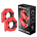 Forcefree+ Quick Release Barbell Collars - Slim Design, Non-Slip Secure, High-Strength Durable, Metal Linkage - Fits 2-Inch Olympic Bars - style: NO-MAG RED
